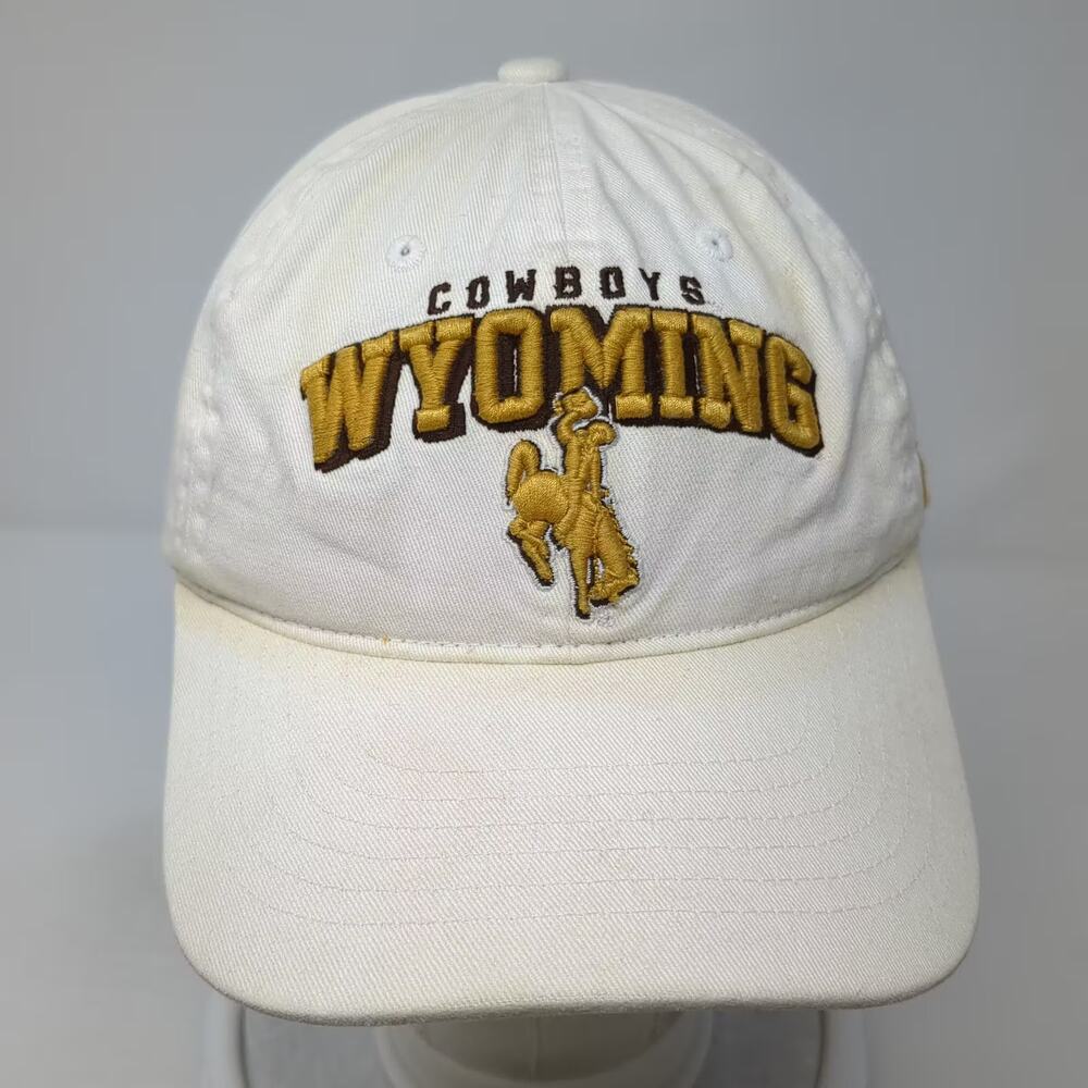 Zephyr Wyoming Cowboys NCAA Hat White Gold Slideback Adjustable Cap OSFM - Picture 2 of 9